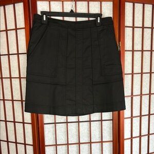 CAbi Black Zipline A-line Skirt, 6